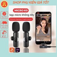 Mic thu âm không dây cài áo lọc tiếng ồn model K9 - Bảo hành 6 tháng