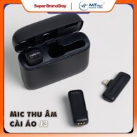Mic thu âm không dây cho điện thoại MTMAX J13 bật tắt lọc ồn micro ghi âm cài áo , quay video, làm vlog , livestream