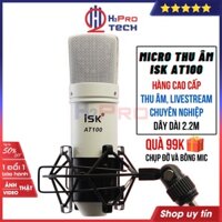 Mic Thu Âm Livestream, Mic Isk AT100 Cao Cấp, Micro Hát Livestream Thu Âm, Karaoke Chuyên Nghiệp, Dây Dài 2M-H2Pro Tech