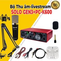 Mic Thu Âm Micro Livestream Trọn Bộ Focusrite Solo Gen 3 & Mic TAKSTAR PC K600 ⚡BH 1 NĂM⚡ Thu Âm Điện Thoại Máy Tính