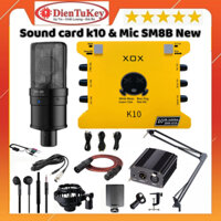 Mic Thu Âm | Micro Livestream Sound Card XOX K10 2020 & Mic TAKSTAR SM8B Hát Livestream Điện Thoại Máy Tính, Giá Rẻ