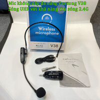Mic Trợ Giảng Không Dây Cài Đầu V38 Zansong 2.4G Cao Cấp, Kết Nối Loa Trợ Giảng, Loa Kéo, Amly