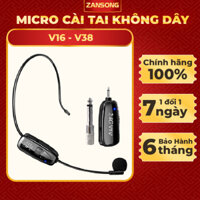 Mic trợ giảng không dây V16 - V38 Zansong 2.4G Cao Cấp, kết kối Loa Trợ Giảng, Loa Kéo, Amly, Điệ