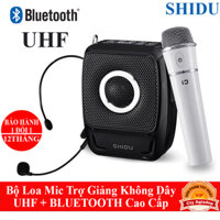 Mic trợ Giảng Shidu S92 Không Dây Cầm Tây UHF/Bluetooth kết nối mọi thiết bị Tặng kèm mic kẹp áo cao cấp
