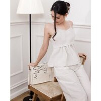 [MICASA.CLOTHES] LISA - Set áo 2 dây và quần ống suông vải Linen