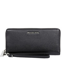 Michael Kors Jet Set Travel Leather Continental Wallet- Black