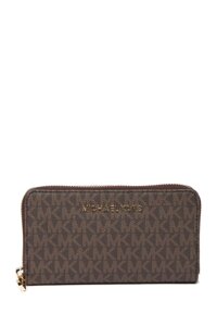 Michael Kors Large Jet Set Multifunction Monogram Leather Phone Wallet