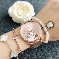 Michael Kors Sản phẩm mới Mặt dây chuyền hoa mận Mặt dây chuyền bằng thép không gỉ với đồng hồ thương mại chuyển động thạch anh