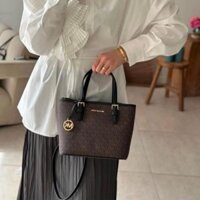 Michael Kors - Túi MK Jet Set Travel Extra Small Logo Top Zip Tote Bag In Brown - (Size: 27 x 19 x 10cm)