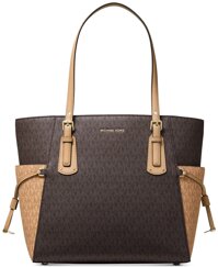 Michael Kors Women's Jet Set Item Ew Signature Tote (Brn/Butrnt), Medium