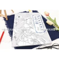 [MiChi Art] Cổ Phong Nhân Vật - Artbook  nghệ thuật tranh tô màu mỹ nhân cổ phong