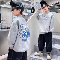 Michley In hình phi hành đoàn cổ áo thun dài tay Cuck Kids Kids boys Baby Xuân Thu nam hoodie xu hướng
