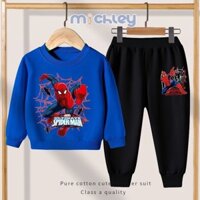 Michley Người Nhện Bé Trai Bộ Thu Đông Áo Hoodie Bé Trai Đẹp Trai Lớn Bé Trai Mùa Thu Thời Trang