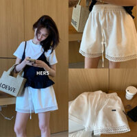 @Michu Sẵn Quần Short phối ren gấu Hers 20570#
