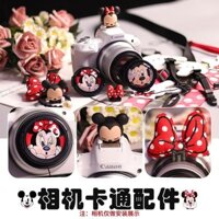 Mickey Hoạt Hình Hot Shoe Lens Cap Red Bow Minnie Lens Ring Thích Hợp Cho Fuso Nikon Canon R50 Lens WH240327