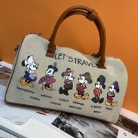 Mickey Leisure Large Capacity Travel Bag Gym Bag Business Trip2022Boarding Canvas Cartoon Printed Luggage Bag New