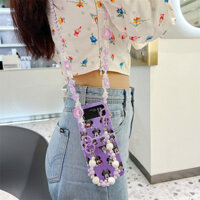 Mickey Minnie Cho HUAWEI Nova FLIP P50 Pocket S Pocket 2 Vỏ Điện Thoại Gấp Ốp Lưng Đeo Ngang Dây Xích