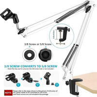Micro ARM Stand Studio Treo Kéo Boom Mic Tay Đứng Có Mic Kẹp, Kẹp Bàn Nâng Cấp & Có Thể Điều Chỉnh Để Phát Thanh Đài Phát Thanh, Giọng Nói, Sân Khấu, Đài Truyền Hình MS ARM W