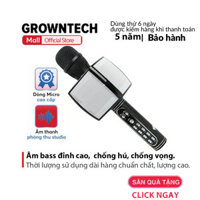 Micro bluetooth karaoke YS91 GrownTech không dây mic thu âm dòng 2023 thiết kế vỏ nhôm chống nước