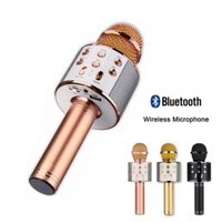 Micro Bluetooth không dây hát karaoke WS-858 kết nối USB- giá sập
