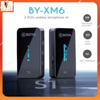 Micro Cài Áo Không Dây 2.4GHz, Phạm Vi 100m, Màn Hình OLED Dành Cho Smartphone, Laptop, Máy Ảnh | Boya BY-XM6-S1