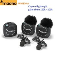 Micro cài áo không dây MAONO WM820 A cho điện thoại, máy ảnh, máy tính laptop, mai máy quay vlog, livetream, youtube