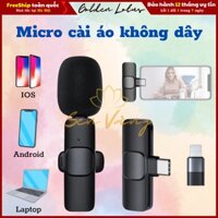 Micro cài áo không dây Micro thu âm không dây cho điện thoại di động/máy tính/laptop khử tiếng ồn phù hợp phát trực tiếp