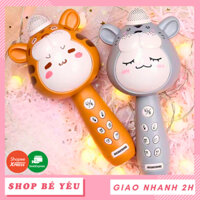 Micro cho bé tập hát 🌸 𝑭𝒓𝒆𝒆𝒔𝒉𝒊𝒑 🌸 Micro Bluetooth cầm tay tich hợp loa có chế độ giọng nói khác nhau cho bé yêu 9BABY