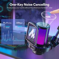 Micro chơi game MAONO DGM20S RGB USB giảm tiếng ồn có đèn và màn hình 3.5mm cho PC / điện thoại