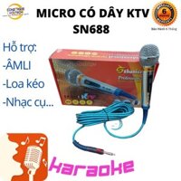 Micro có dây cao cấp KTV SHUNI SN-688 Hút giọng,hát nhẹ,giọng mềm,chống rú tốt,dây dài chắc chắn-SIÊU BỀN