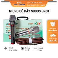 Micro Có Dây SUBOS SN-68 (1 Mic) Chống Hú, Chống Nhiễu Tốt, Tần Số Âm Thanh Thu Rộng