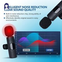 Micro cổ không dây, Giảm tiếng ồn trực tiếp, Phát sóng trực tiếp trên điện thoại di động, Ghi âm micrô giảm tiếng ồn YRZYT