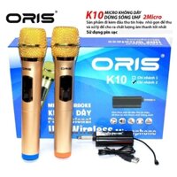Micro đa năng karaoke ORIS K10.2 , mic không dây sóng UHF chống hú, độ nhạy cao, chuyên sử dụng cho loa kéo, amply