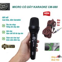 Micro dây karaoke CM-880 chuyên dụng cho loa kéo, dàn karaoke gia đình, mic hát nhẹ tiếng ấm dày