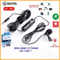 Micro ghi âm cài áo Boya BY M1, Mic thu âm chuyên nghiệp cho Youtuber, Livestream, Tiktok - Hàng Chính Hãng