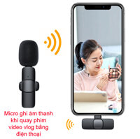 Micro ghi âm thanh khi quay phim video vlog bằng điện thoại chống nhiễu K1 Đầu cắm cho Iphone