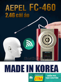 Micro hạt gạo thu phát không dây cài áo 2.4G kèm loa dạy học ESFOR AEPEL FC-460 Hàn Quốc