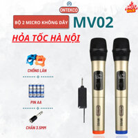 Micro hát karaoke giá rẻ ONTEKCO MV02 dùng cho loa kéo, amly, bảo hành 12 tháng