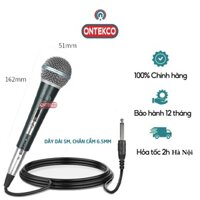 Micro hát karaoke ONTEKCO MV01 dây dài 5M, tay cầm thép chắc chắn, phù hợp các loại loa kéo, amply