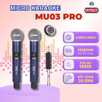 Micro hát karaoke pin sạc ONTEKCO MU03 Pro không dây - sạc ngay trên tay micro phù hợp mọi loa kéo, amply gia đình