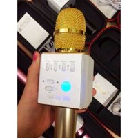 Micro Hát Karaoke Q9 kèm Loa Bluetooth 3 trong 1 (Vàng)