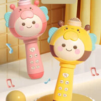 Micro karaoke bluetooth không dây cầm tay tích hợp loa cho bé tập hát và thay đổi giọng nói, quà tặng sinh nhật cho bé