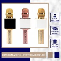 Micro Karaoke Bluetooth Magic SD-08, Míc Không Dây Tích Hợp Loa Bass Siêu Hay - Công Suất 3W Kết Nối Với Cả Android, iOS