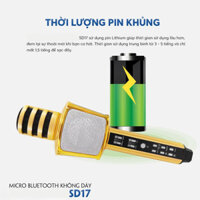Micro Karaoke Bluetooth SD-17 Chính Hãng Hút Âm Tốt, Micro Không Dây Hát Karaoke, Nâng Tone, Lọc Âm, Chống Nhiễu