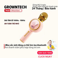 Micro karaoke cho bé kèm loa bluetooth Growntech không dây X9 hình thỏ, thích hợp trẻ tập hát