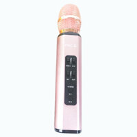 Micro karaoke kèm Loa bluetooth nhập khẩu cao Cấp Cắm thẻ nhớ 3 trong 1 Hàng chính hãng - Hồng