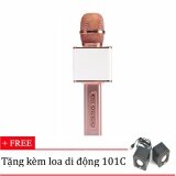 Micro Karaoke kèm loa Bluetooth YS-10 (vàng đồng) + Tặng kèm Loa di động 101C