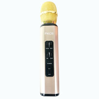 Micro karaoke kèm Loa bluetooth nhập khẩu cao Cấp Cắm thẻ nhớ 3 trong 1 Hàng chính hãng - Vàng Ánh Kim