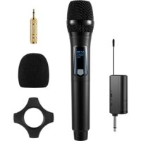 Micro karaoke không dây UHF cho amly loa kéo sound card livestream hay 1 mic và 2 mic Ehoona E30 sạc pin - BH 12T