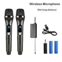 Micro karaoke không dây UHF cho amly loa kéo sound card livestream hay 1 mic và 2 mic Ehoona E30 sạc pin -Hàng mới